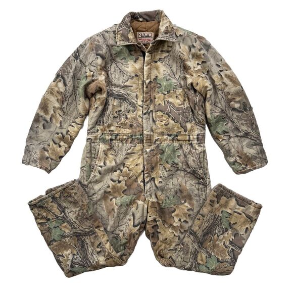 Vintage Walls Blizzard Pruf Camo Coveralls Mens L Hunting Made In USA